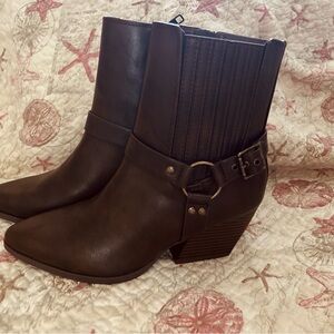 Soda Dark Brown Ankle Booties